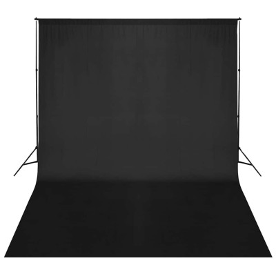 vidaXL Sistema de soporte de telón fondo 500x300 cm negro