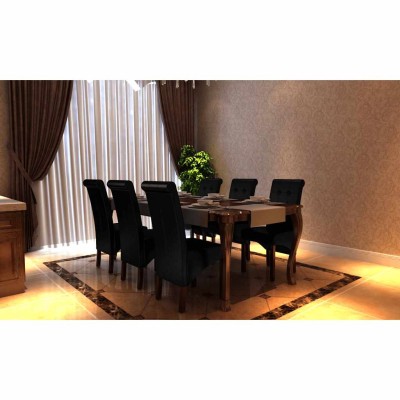 vidaXL Sillas de comedor 6 unidades cuero sintético negro