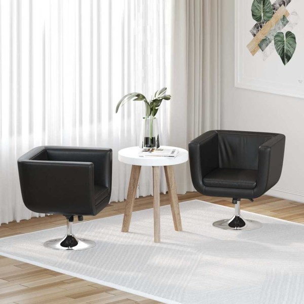 vidaXL Taburetes de bar 2 unidades cuero artificial negro