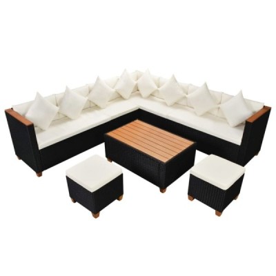Muebles de jardín y cojines 7 piezas ratán sintético ne | TanderMuebles