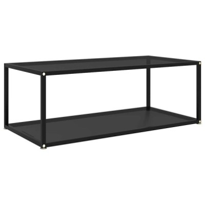 Mesa de centro vidrio templado negro 100x50x35 cm | TanderMuebles
