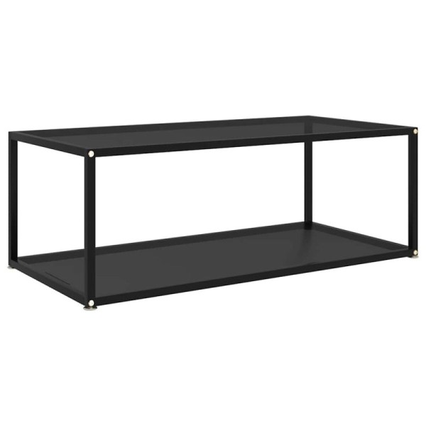 Mesa de centro vidrio templado negro 100x50x35 cm | TanderMuebles