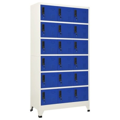 Taquilla de acero gris y azul 90x40x180 cm | TanderMuebles