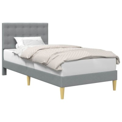 Estructura de cama con cabecera Gris Claro 80 x 200 cm  | TanderMuebles