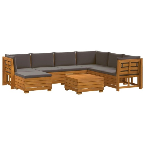 8 uds. Conjunto de sofás de exterior Madera de Acacia S | TanderMuebles