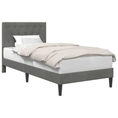 Estructura de cama Gris oscuro 80 x 200 cm Terciopelo | TanderMuebles