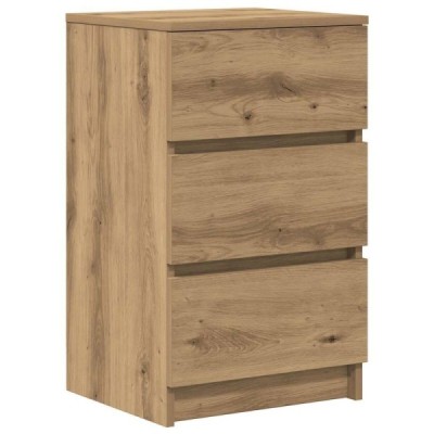 Mesilla de noche con 3 cajones roble artesanal 39x35x65 | TanderMuebles