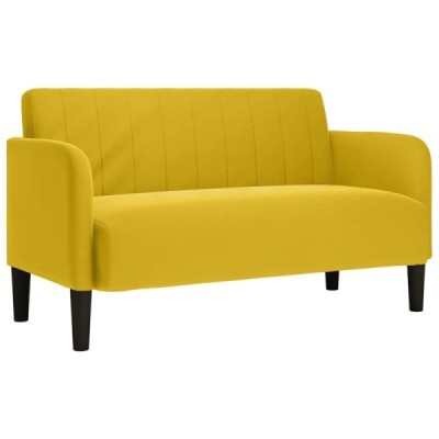 Sofá Loveseat terciopelo amarillo 109 cm | TanderMuebles