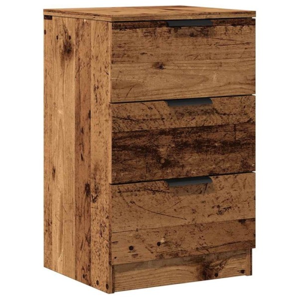 Mesita de noche madera de ingeniería envejecida 40x36x6 | TanderMuebles