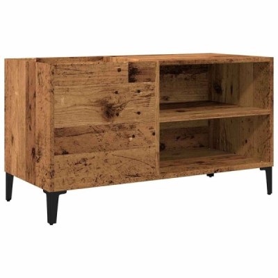 Mueble para discos madera ingeniería envejecida 84,5x38 | TanderMuebles