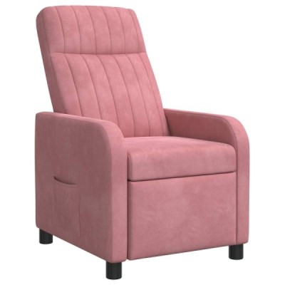 Sillón reclinable de terciopelo rosa | TanderMuebles