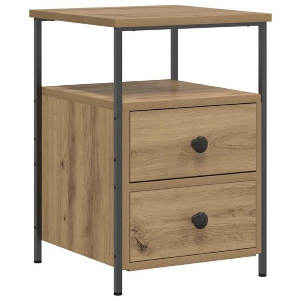 Mesita de noche madera ingeniería roble artisan 34x35,5 | TanderMuebles