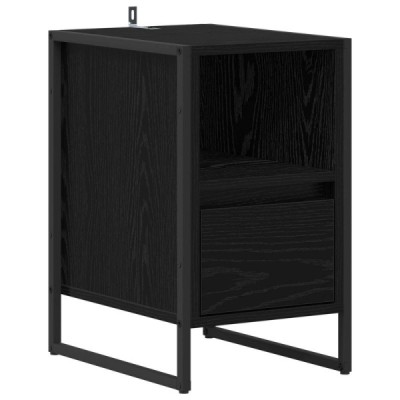 Mesa de Noche Roble Negro 39,5 x 30 x 50 cm | TanderMuebles