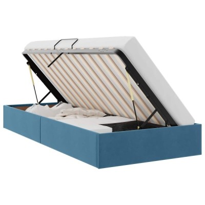 Estructura de Cama Ottoman Azul Oscuro 90 x 190 cm Terc | TanderMuebles