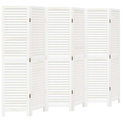 Biombo separador de 6 paneles madera maciza Paulownia b | TanderMuebles