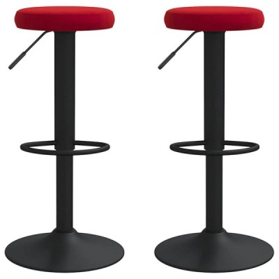 Taburetes de cocina 2 unidades terciopelo rojo tinto | TanderMuebles