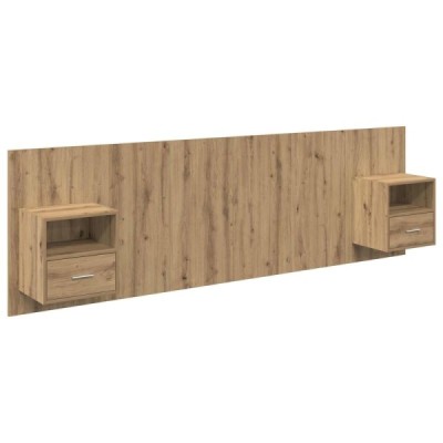 Cabecero con Mueble 3 uds. Roble artisan Madera de inge | TanderMuebles