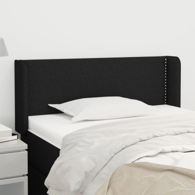 Cabecero de tela negro 93x16x78/88 cm