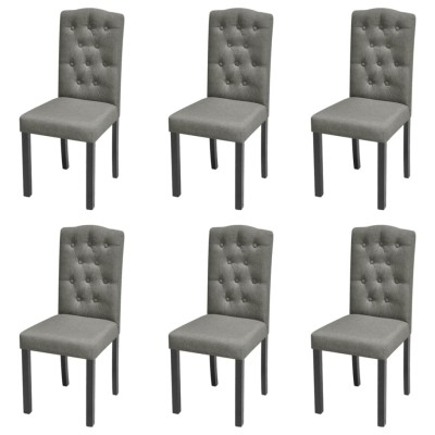 Sillas de comedor 6 unidades de tela gris