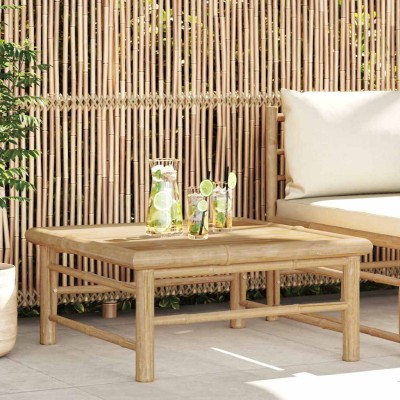 Mesa de jardín de bambú 65x65x30 cm