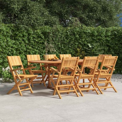 Sillas de jardín plegables 8 uds madera maciza teca 55x61x90 cm