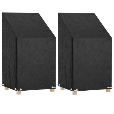 Fundas sillas jardín 2 uds 8 ojales polietileno 65x65x82/120 cm