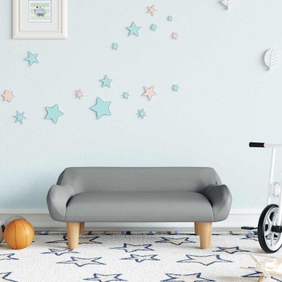 Sofá para niños de tela gris claro 70x40x24 cm