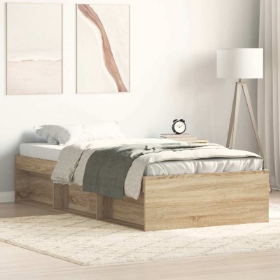 Estructura de cama roble Sonoma 100x200 cm