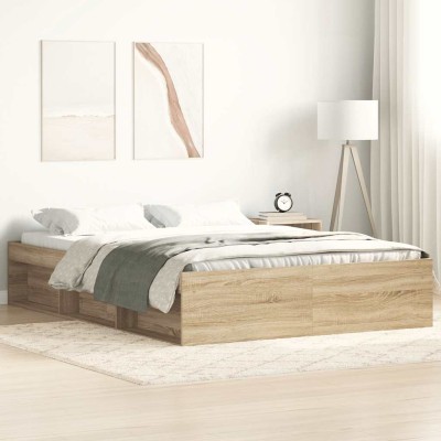 Estructura de cama roble Sonoma 120x190 cm