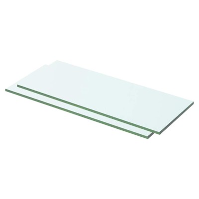 Estantes 2 unidades panel de vidrio transparente 50x15 cm