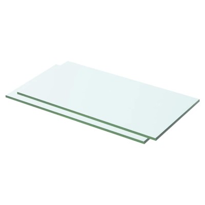 Estantes 2 unidades panel de vidrio transparente 50x20 cm