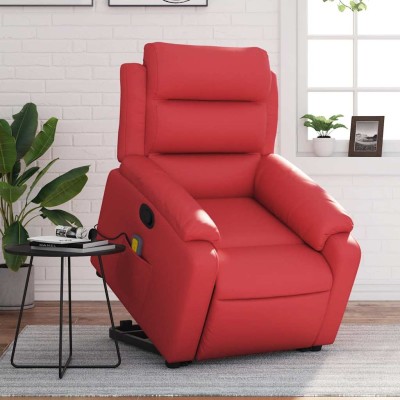 Sillón reclinable de masaje de pie cuero artificial rojo