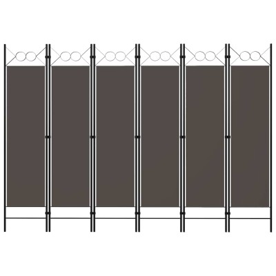 Biombo divisor de 6 paneles gris antracita 240x180 cm