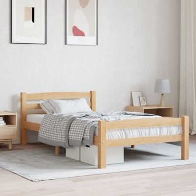 Estructura de cama sin colchón madera maciza de pino 90x200 cm