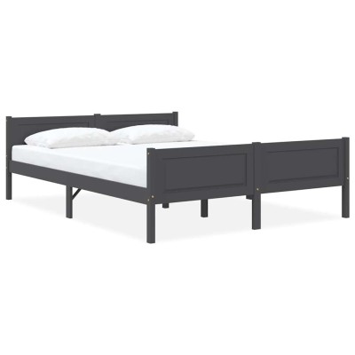 Estructura de cama sin colchón madera de pino gris 120x200 cm