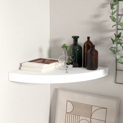 Estante flotante de esquina MDF blanco 35x35x3,8 cm