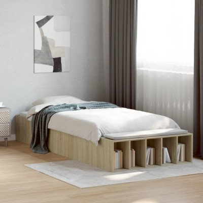 Estructura de cama madera de ingeniería roble Sonoma 90x200 cm