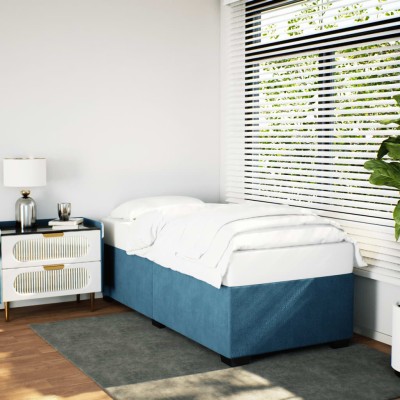 Estructura de cama de terciopelo azul 80x200 cm