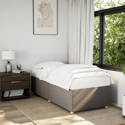 Estructura de cama sin colchón tela taupe 90x200 cm