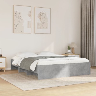 Estructura de cama sin colchón gris hormigón 160x200 cm