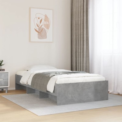 Estructura de cama madera de ingeniería gris hormigón 90x190 cm