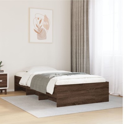 Estructura de cama sin colchón madera marrón roble 90x190 cm