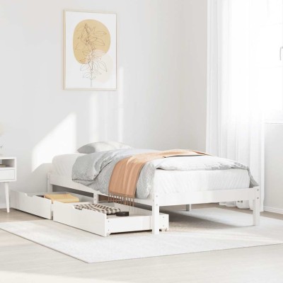 Estructura cama sin colchón madera maciza pino blanca 100x200cm