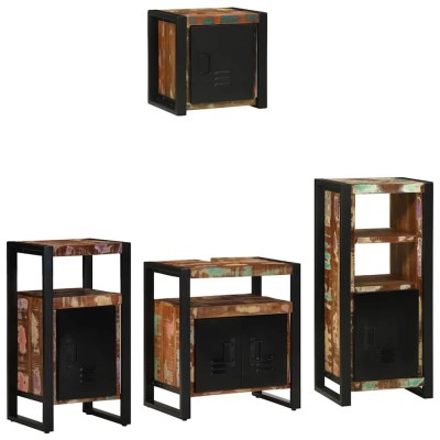 Juego de muebles de baño 4 pcs Madera reciclada maciza