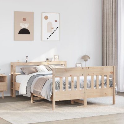 Estructura de cama sin colchón madera de pino maciza 120x200 cm