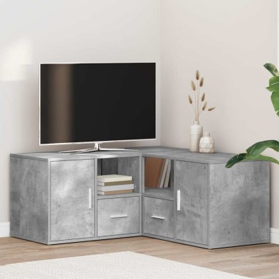 Mueble de esquina madera ingeniería gris hormigón 160x40x45 cm