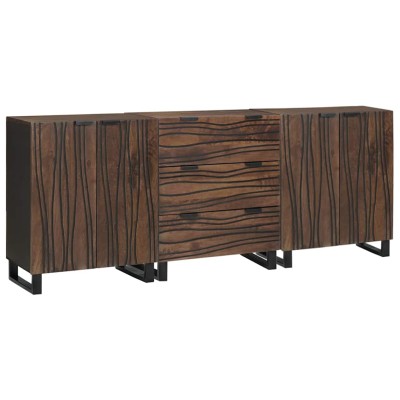 Juego de muebles de baño 3 pcs Marrón 180 x 33 x 75 cm