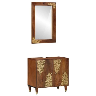 Conjunto de Muebles de Baño 2 pcs Marrón 62 x 33 x 58 cm