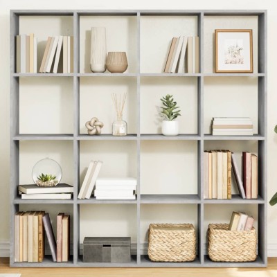Estantería madera de ingeniería gris hormigón 137,5x29x137,5 cm