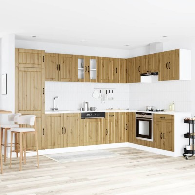 Gabinete de cocina con puerta 2 pcs Marrón 80 x 46 x 81.5 cm